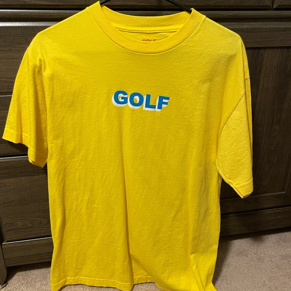 Yellow w Blue Writing, GOLF WANG